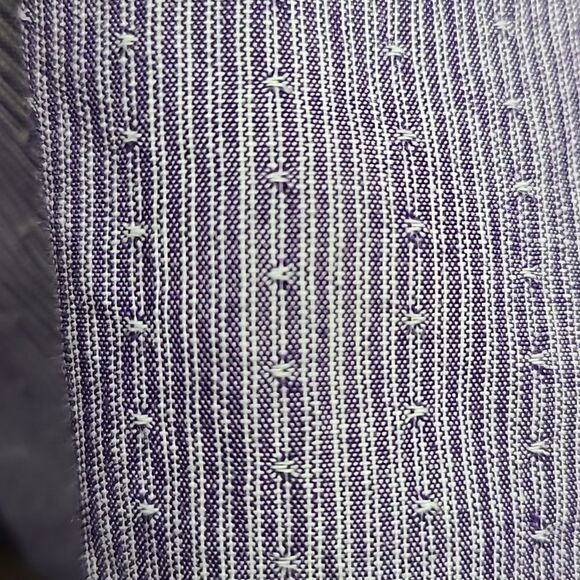 Haggar Men's XL Purple Pique Fitted Short Sleeve Camp Casual Button Down Shirt - Picture 6 of 9